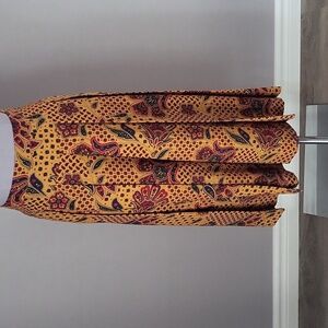 Caroline Charles Wool Paisley Pleated Midi Skirt, Made In England